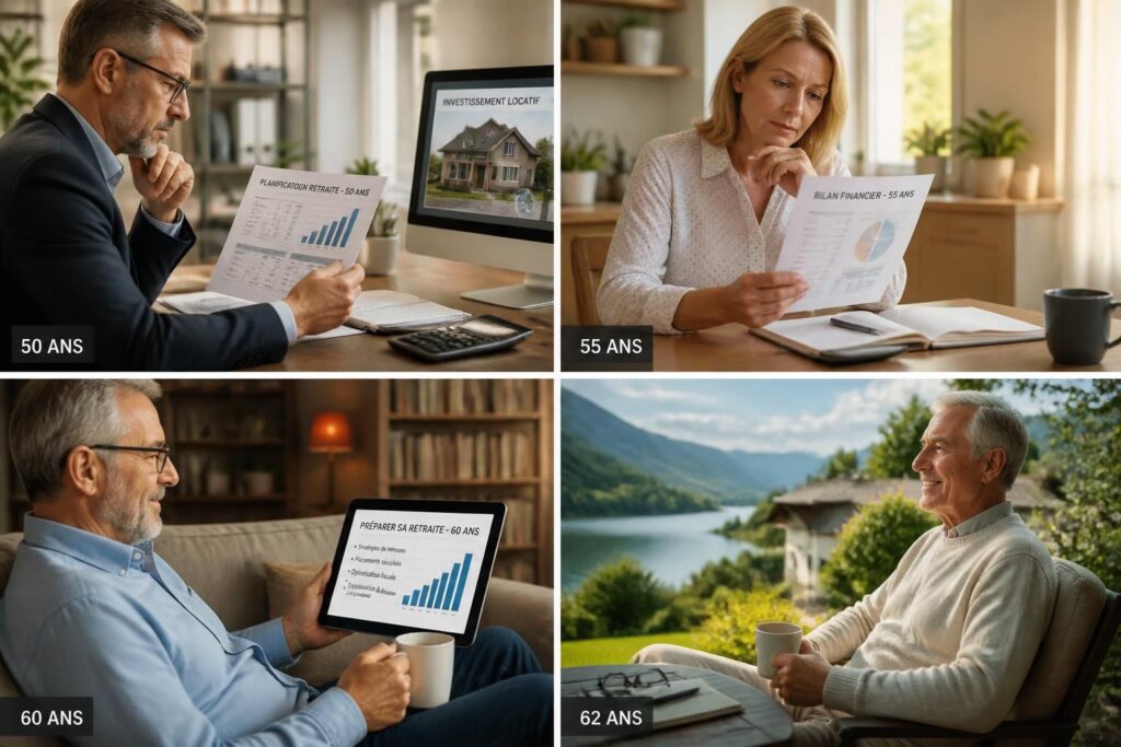 découvrez comment préparer efficacement votre retraite à 50, 55, 60 ou 62 ans en fonction de votre situation financière. conseils personnalisés pour assurer votre avenir sereinement.
